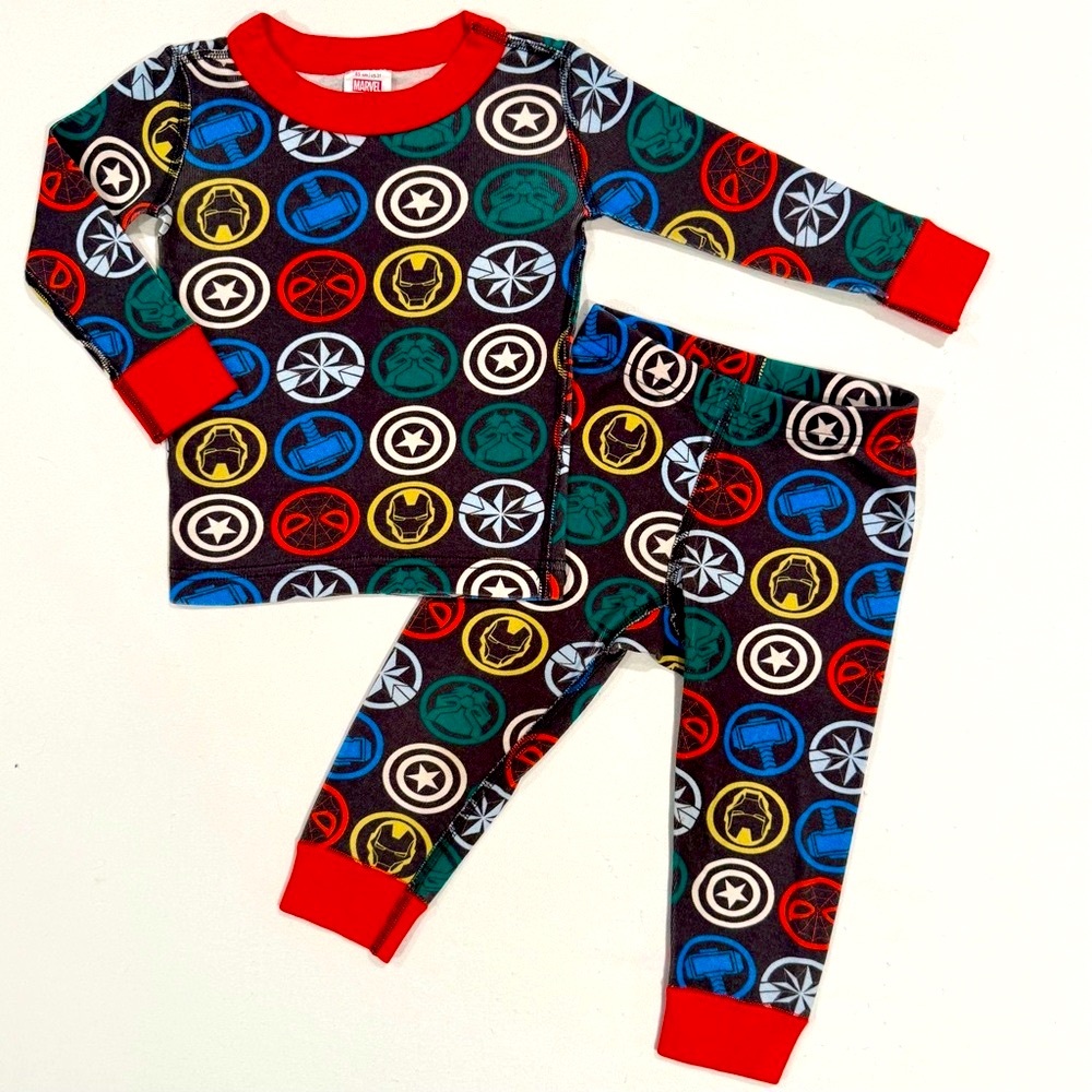 Hanna Andersson Marvel Pajamas Boys 2T 85 cm Avengers Long Johns Spiderman Thor